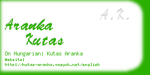 aranka kutas business card